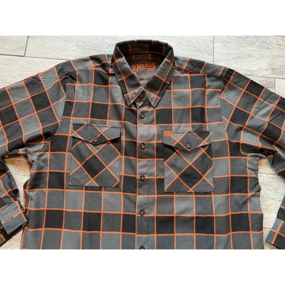Dixxon Flannel Heritage Shirt Mens 2X Black Orange Plaid XXL D-Tech Long Sleeve - Picture 12 of 12
